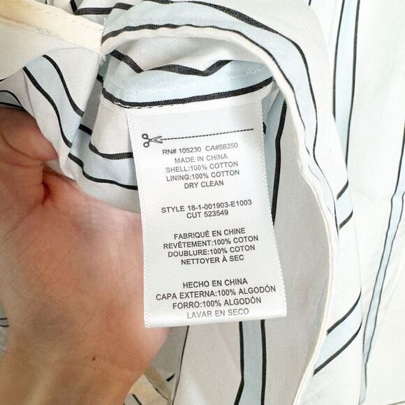 Equipment Femme Huntley White Blue Stripe Cotton Button Down Women’s Size S - Picture 8 of 10